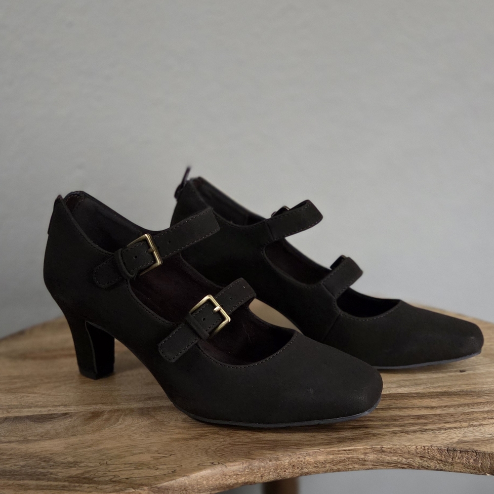 Womens Chocolate Brown Maryjane Heels Size 7 New With Box